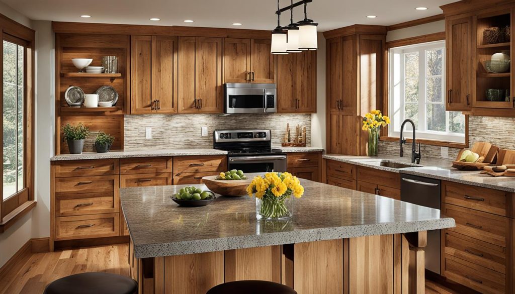 hickory shaker kitchen cabinets and countertops