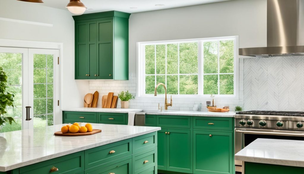 install green shaker cabinets