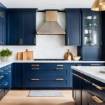 navy blue shaker cabinets