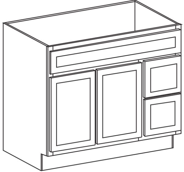 RTA Light Grey Bathroom Vanity Drawer Combo (one side) LG-4221DR