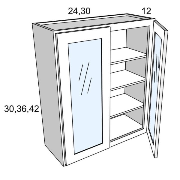 White Shaker Wall Cabinet with Glass Door SW-W3636GD