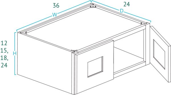 White Shaker Wall Refrigerator Cabinet SW-W362424